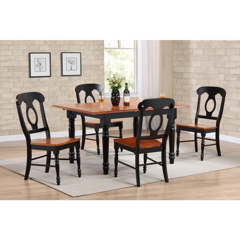 Black Cherry Selections 5-Piece Solid Wood Top Dining Table Set. Picture 6