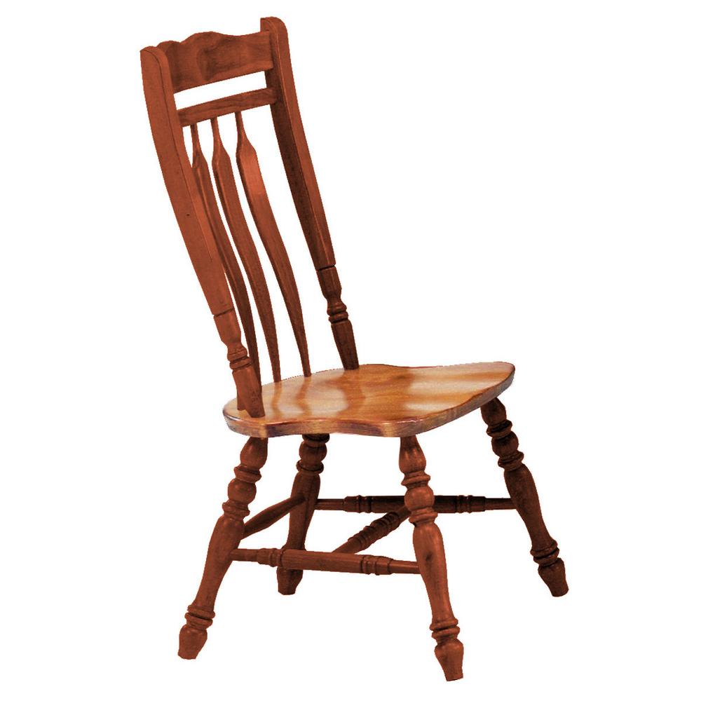 Oak Selections Nutmeg Brown with Light Oak Side Chair (Set of 2), BH-C10-NLO-2. Picture 2