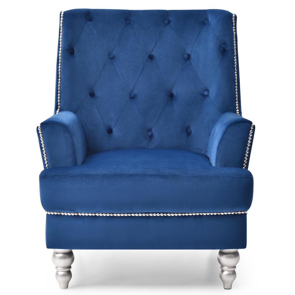 Pamona Navy Blue Upholstered Accent Chair. Picture 1