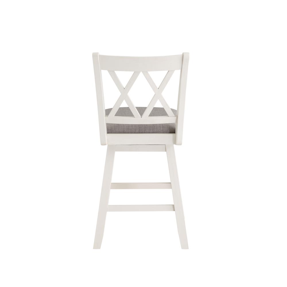 SH XX 37.5 in. White High Back Wood 24 in. Bar Stool. Picture 3