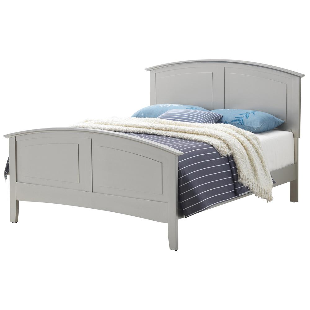 Hammond Silver Champagne King Panel Bed with Curved Top Rail. Picture 1
