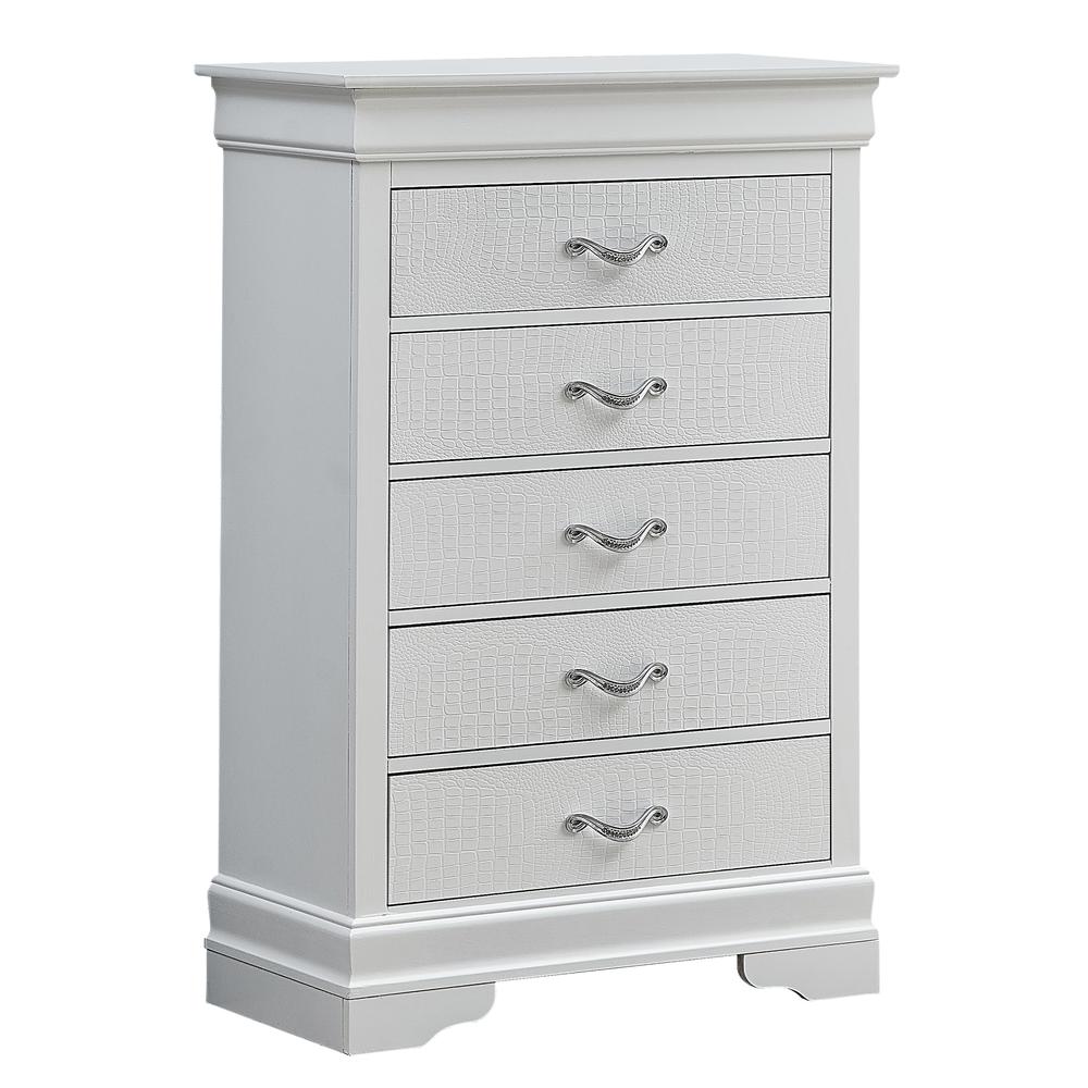 Lorana Silver Champagne 5-Drawer Chest of Drawers (31 in. L X 16 in. W X 48 in. H), PF-G6590-CH. Picture 2