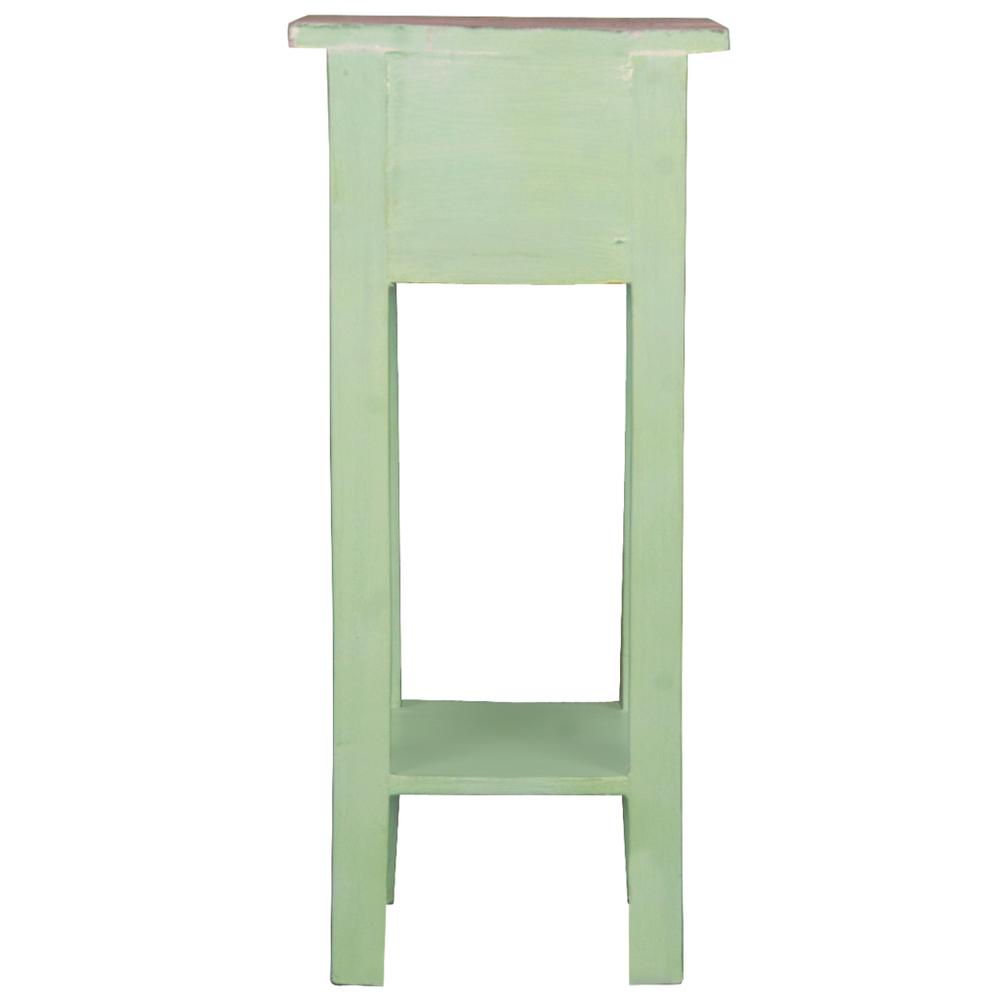 Shabby Chic Cottage 11.8 in. Bahama Square Solid Wood End Table with 1 Drawer. Picture 3