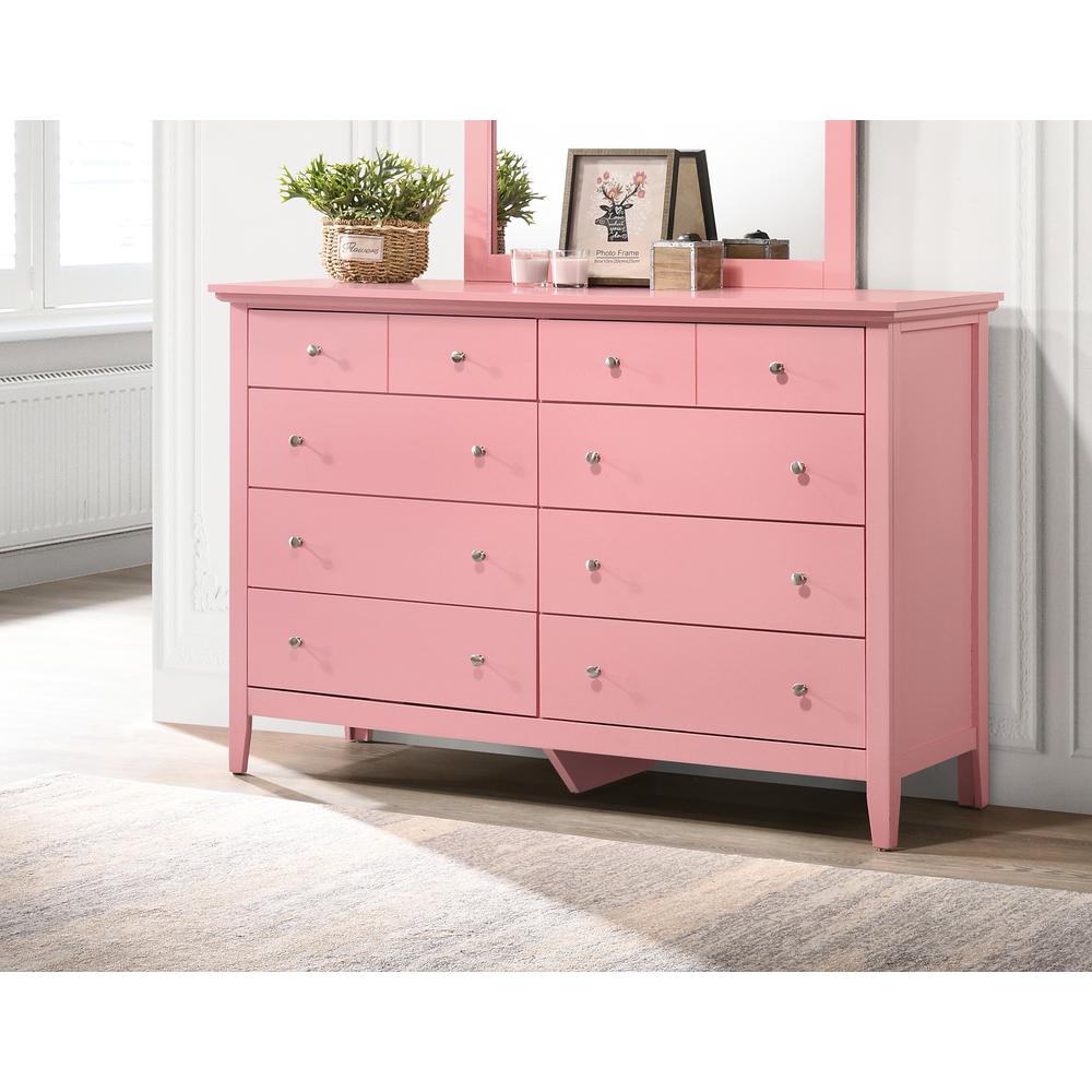 Hammond 10-Drawer Pink Double Dresser (39 in. X 18 in. X 58 in.). Picture 5