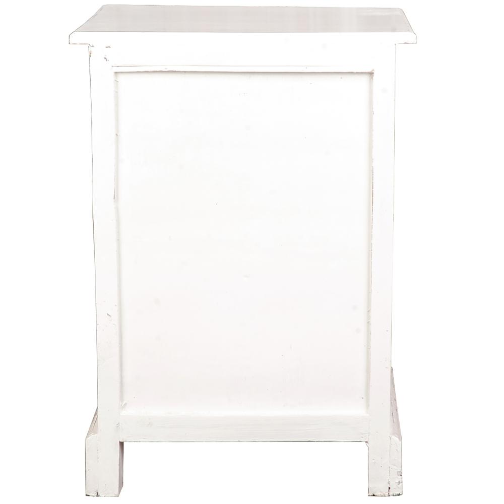 Shabby Chic Cottage 1-Drawer White Wash Nightstand 25.5 in. H x 17.8 in. W x 13.5 in. D. Picture 3