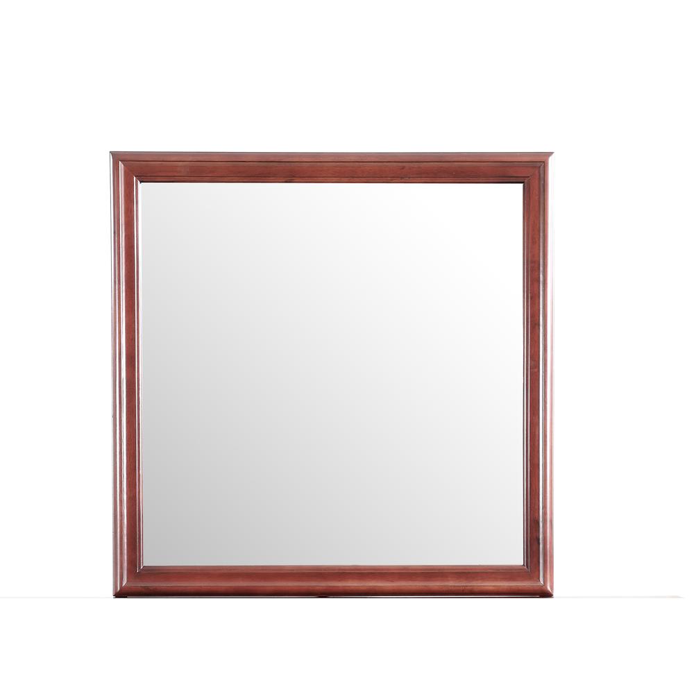 38 in. x 38 in. Classic Square Wood Framed Dresser Mirror, PF-G3100-M. Picture 1