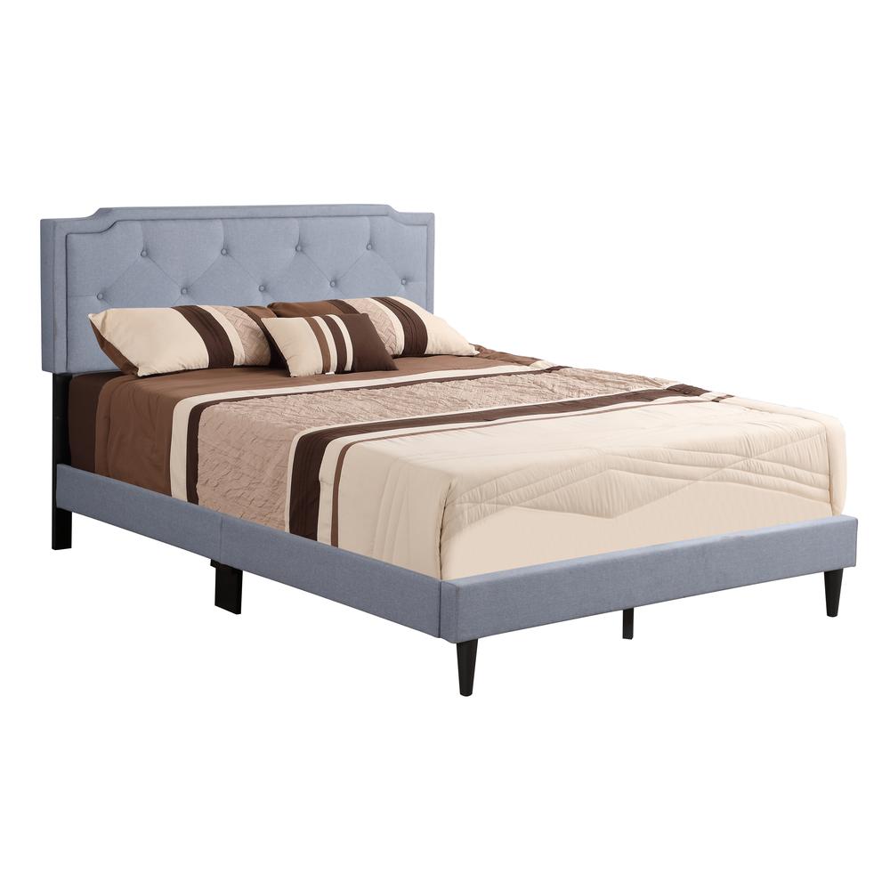 Deb Blue Adjustable Queen Panel Bed. Picture 1
