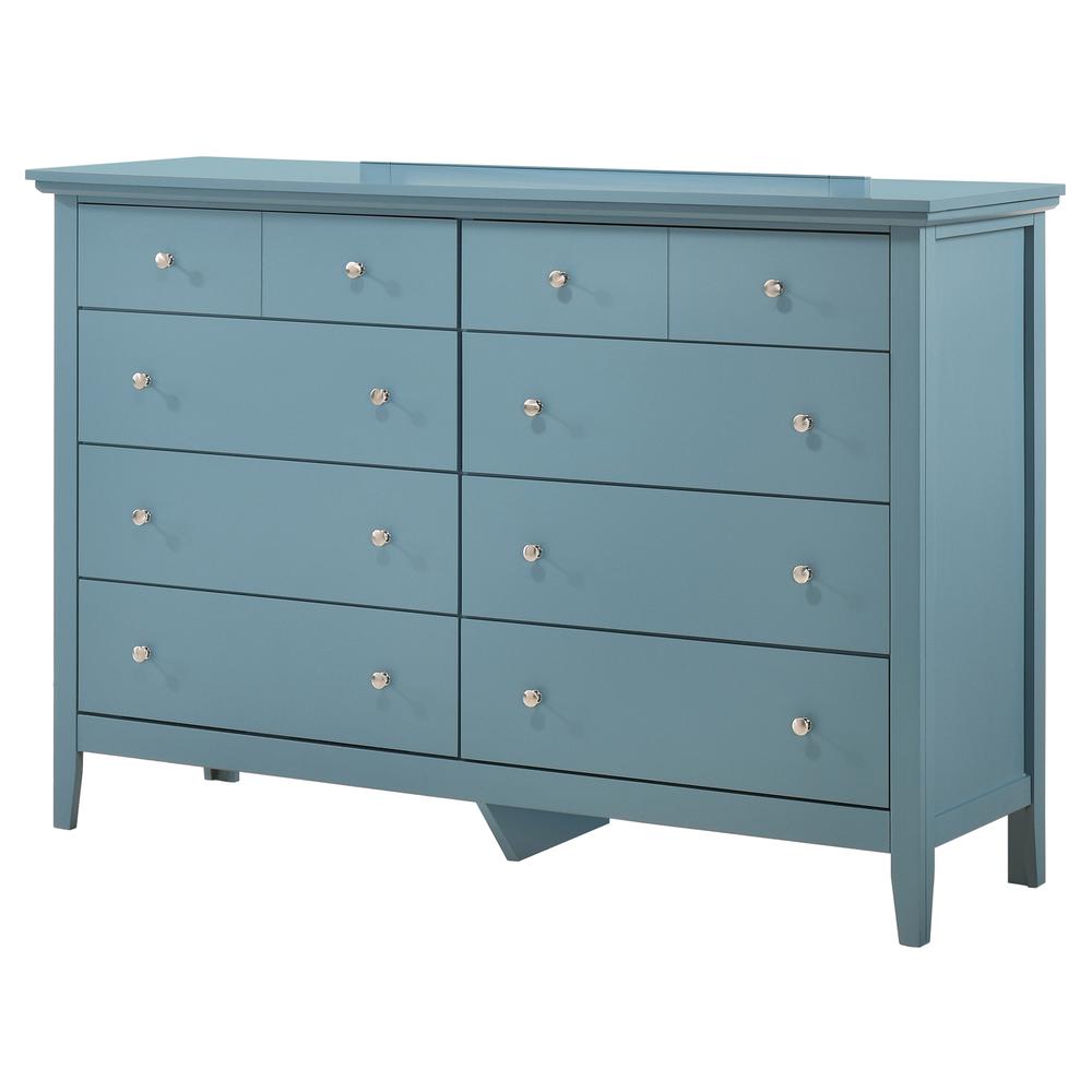 Hammond 10-Drawer Teal Double Dresser (39 in. X 18 in. X 58 in.). Picture 2