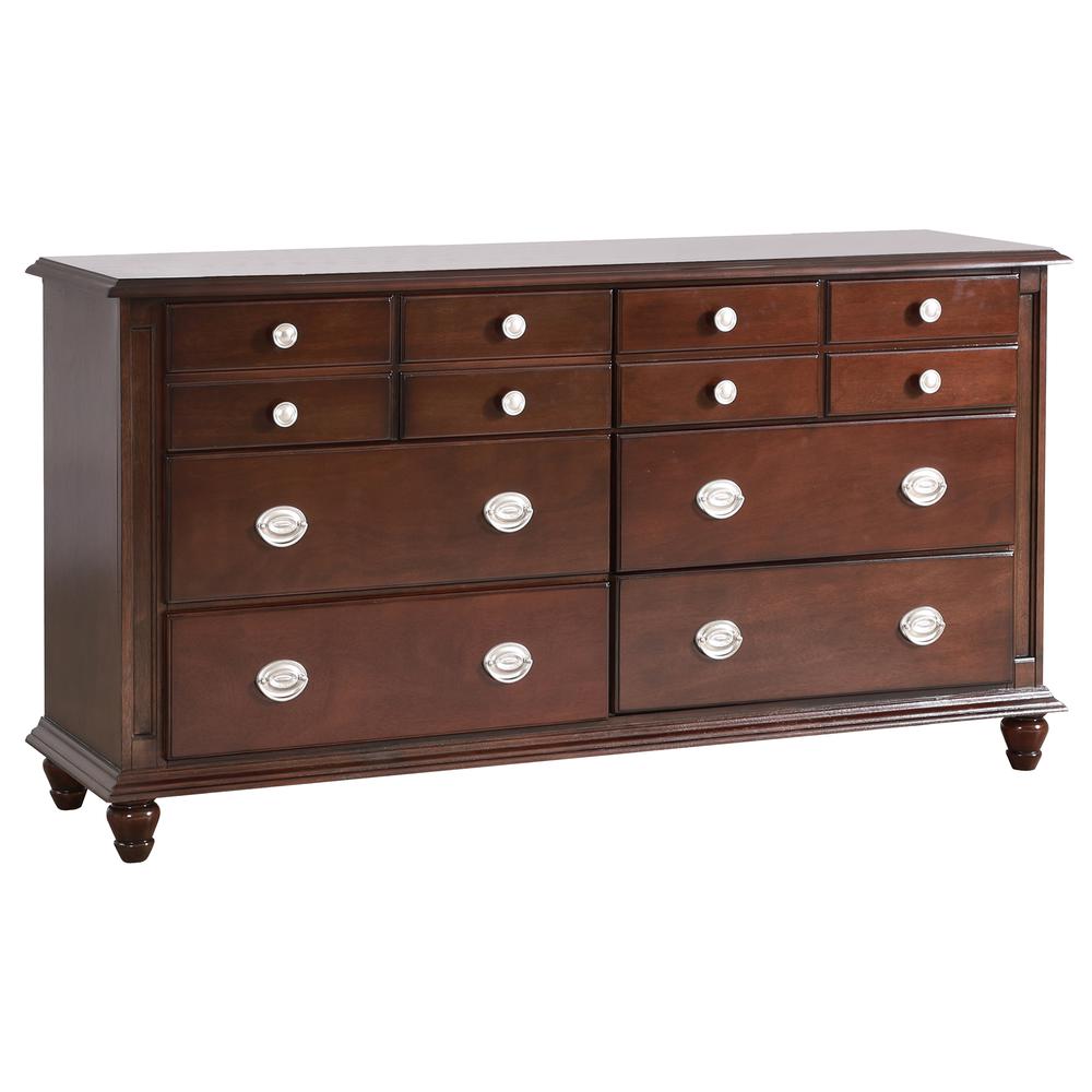 Summit 12-Drawer Cappuccino Dresser (35 in. X 65 in. X 18 in.). Picture 2