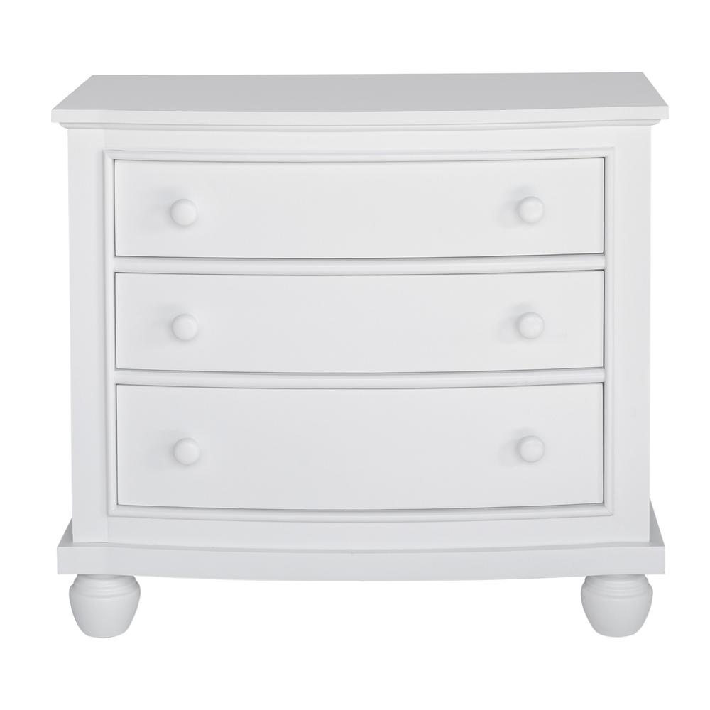 White Shutter Wood 3-Drawer White Nightstand 30 in. H x 33 in. W x 17 in. D. Picture 1
