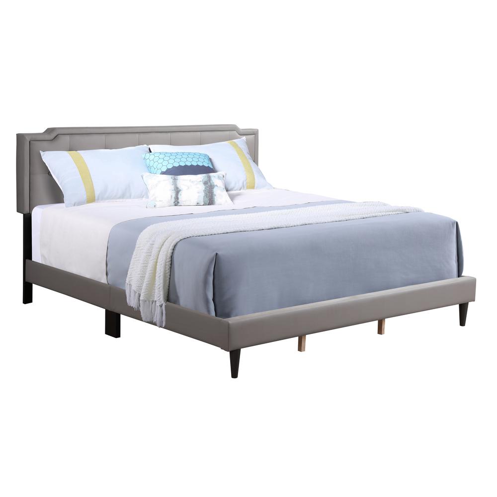 Deb Light Grey Adjustable King Panel Bed. Picture 1