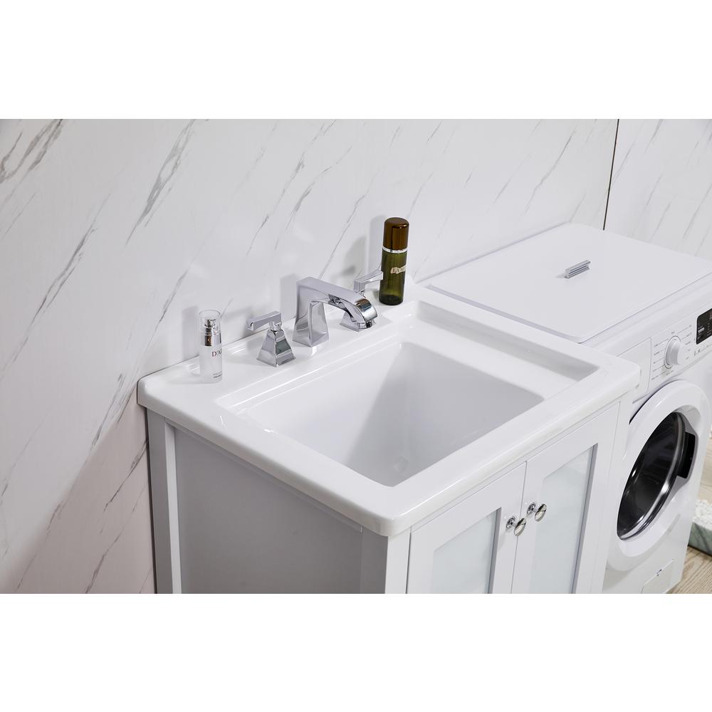Stufurhome Carter 27 in. x 34 in. White Engineered Wood Laundry Sink. Picture 2