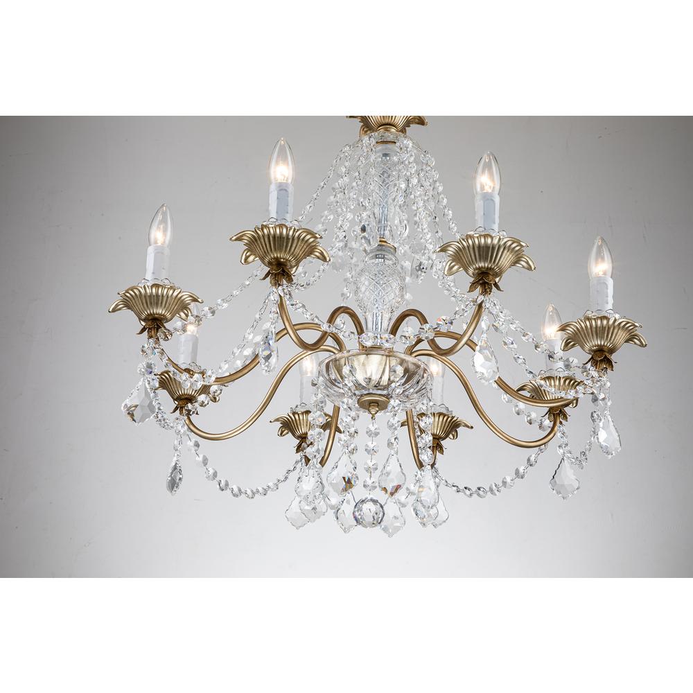 Eudora 8-Light Country/Cottage Crystal Chandelier Brushed Silver Champagne. Picture 5