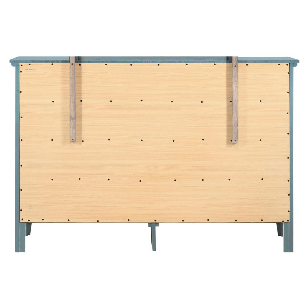 Hammond 10-Drawer Teal Double Dresser (39 in. X 18 in. X 58 in.). Picture 3