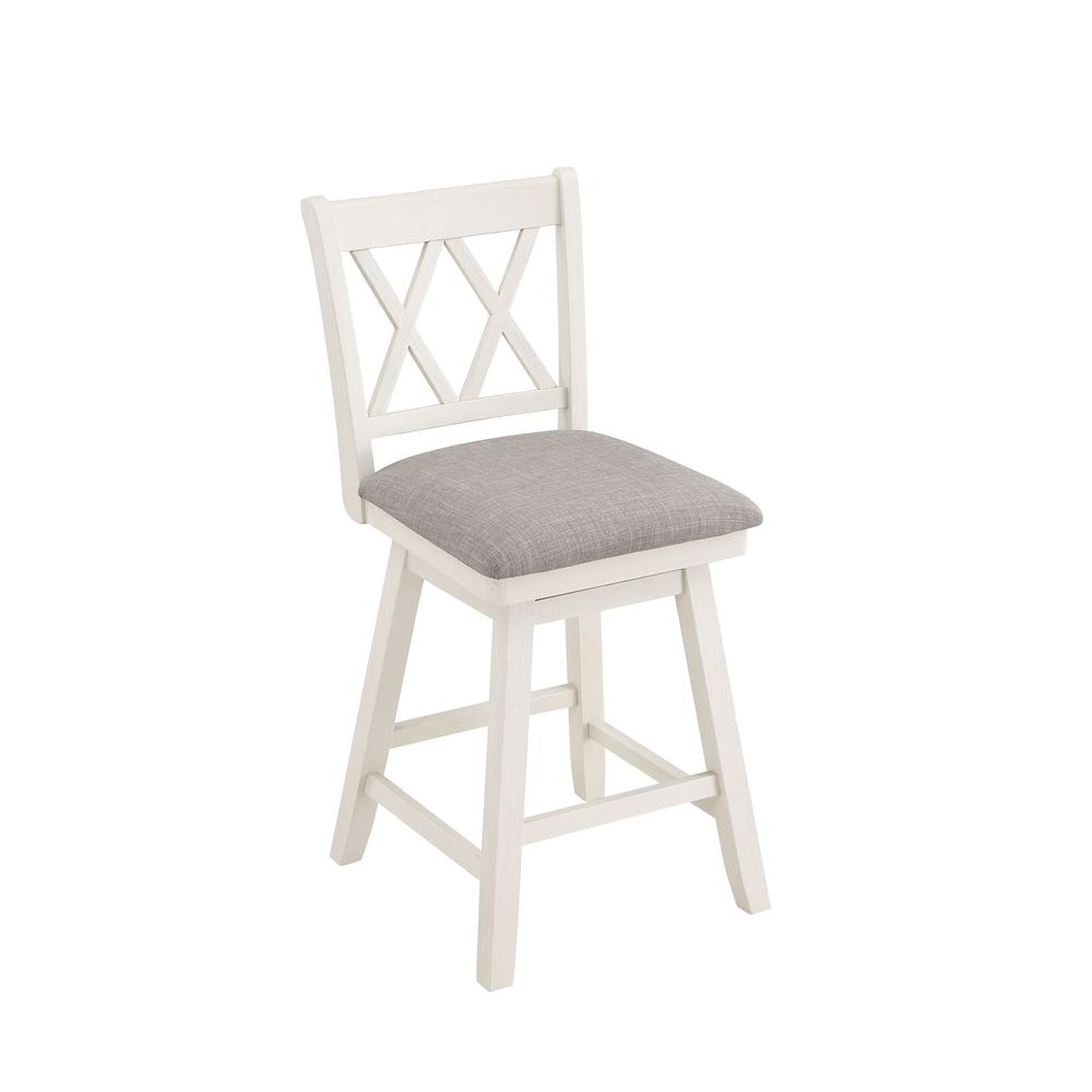 SH XX 37.5 in. White High Back Wood 24 in. Bar Stool. Picture 2