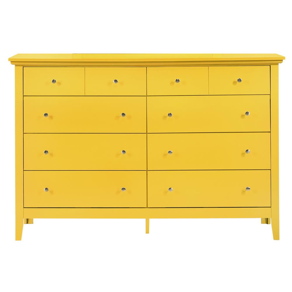 Hammond 10-Drawer Yellow Double Dresser (39 in. X 18 in. X 58 in.). Picture 1