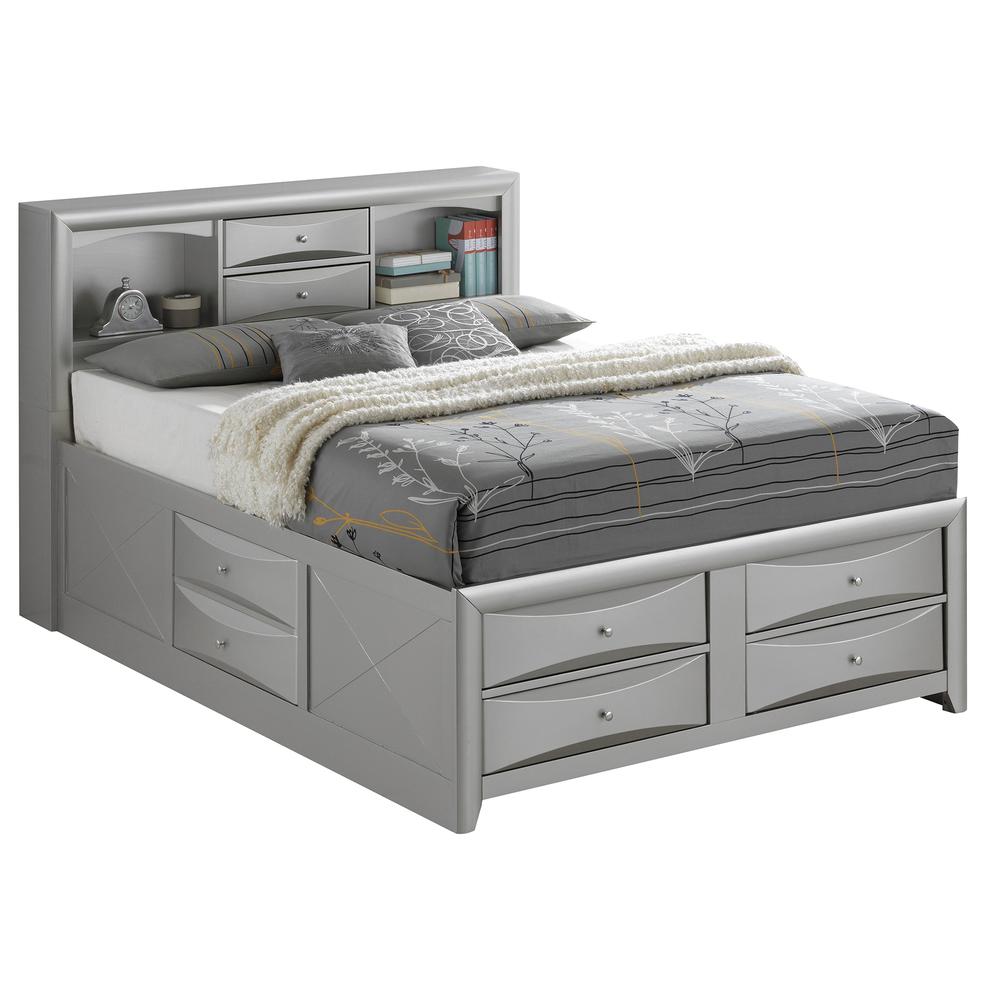Marilla Silver Champagne Full Panel Beds, PF-G1503G-FSB3. Picture 2
