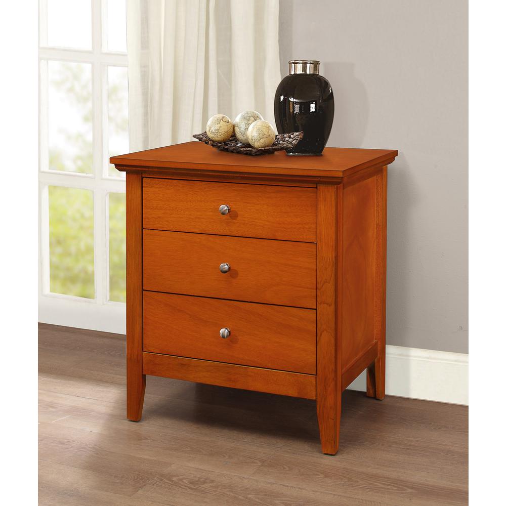 Hammond 3-Drawer Oak Nightstand (26 in. H x 18 in. W x 24 in. D). Picture 4