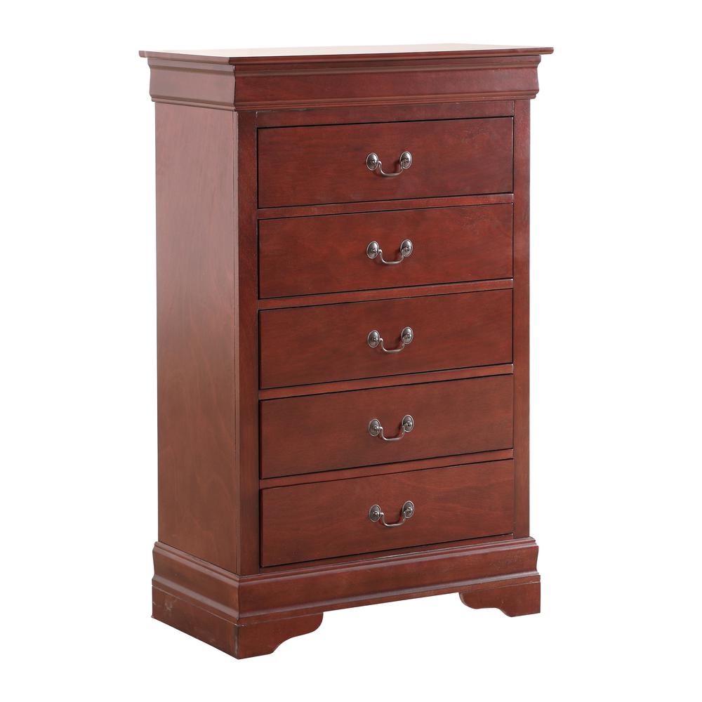 Louis Phillipe II Cherry 5 Drawer Chest of Drawers (31 in L. X 16 in W. X 48 in H.). Picture 1