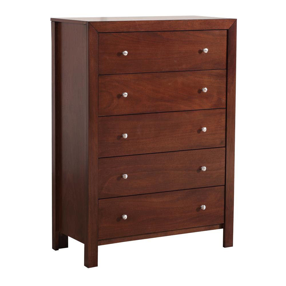 Burlington Cherry 5 Drawer Chest of Drawers (34 in L. X 17 in W. X 48 in H.). Picture 1