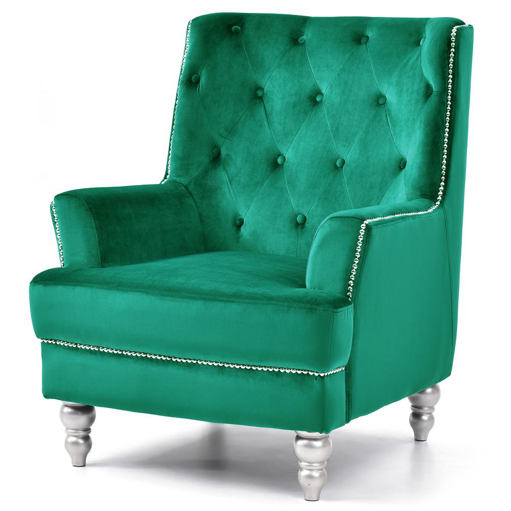 Pamona Green Upholstered Accent Chair. Picture 2