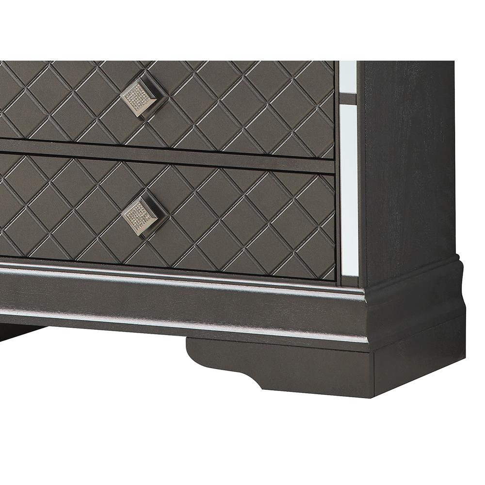 Verona 6-Drawer Metalic Black Dresser (33 in. X 59 in. X 16 in.). Picture 7