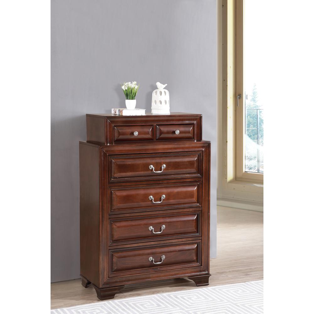 LaVita Cappuccino 7-Drawer Chest of Drawers (36 in. L X 17 in. W X 52 in. H). Picture 7