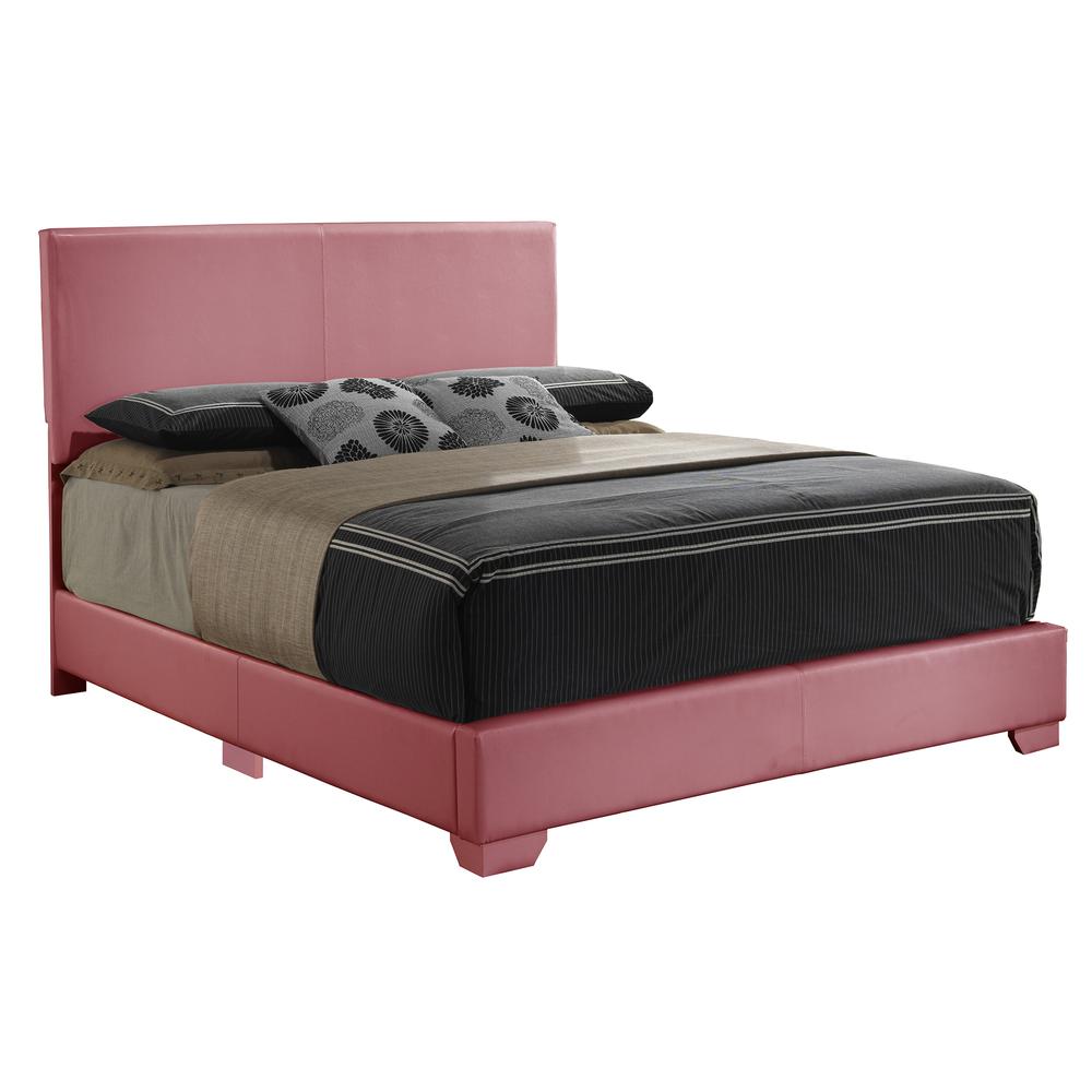 Aaron Pink Upholstered Full Panel Bed. Picture 1