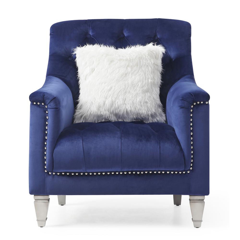 Dania Blue Upholstered Accent Chair. Picture 1