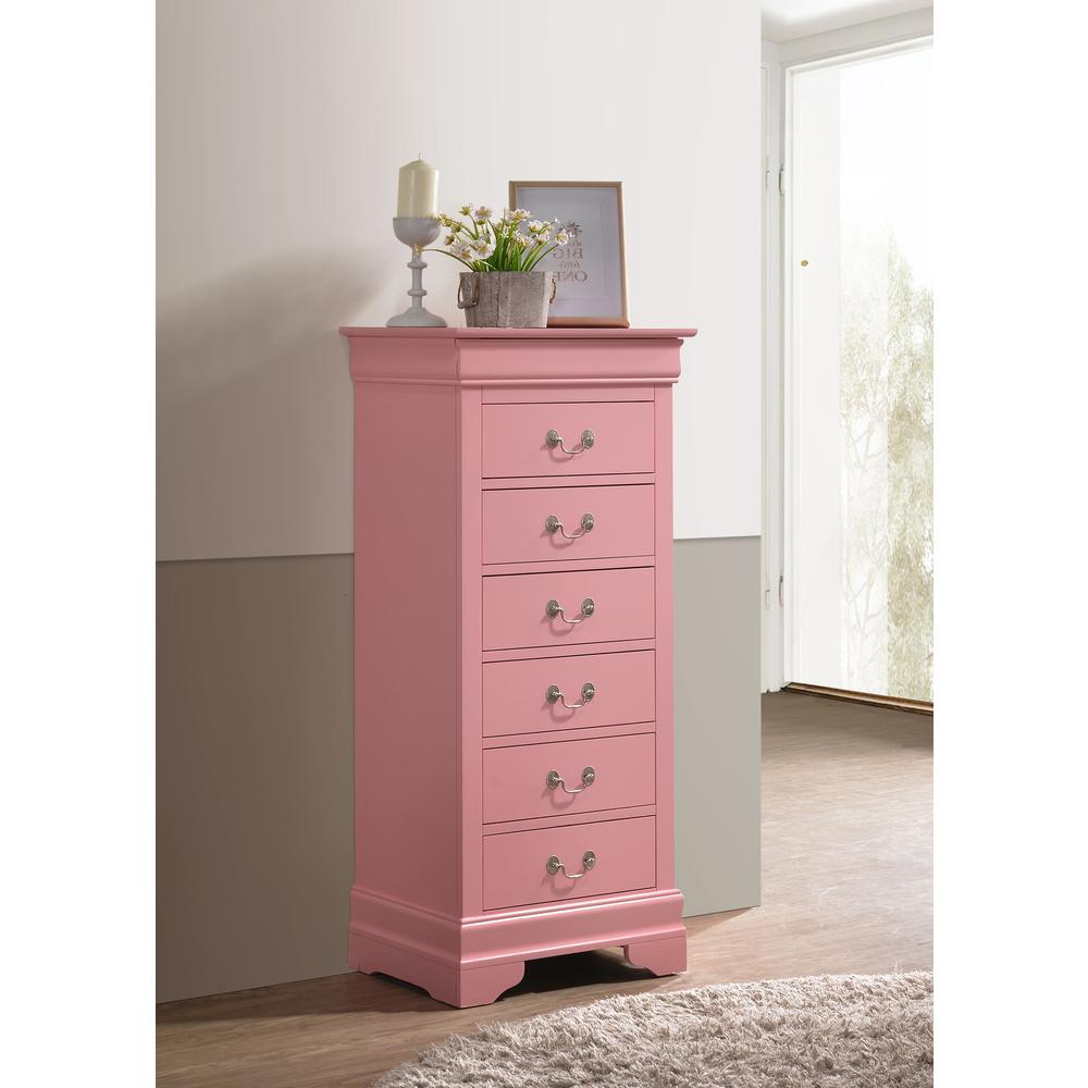 Louis Phillipe Pink 7 Drawer Chest of Drawers (22 in L. X 16 in W. X 51 in H.). Picture 5