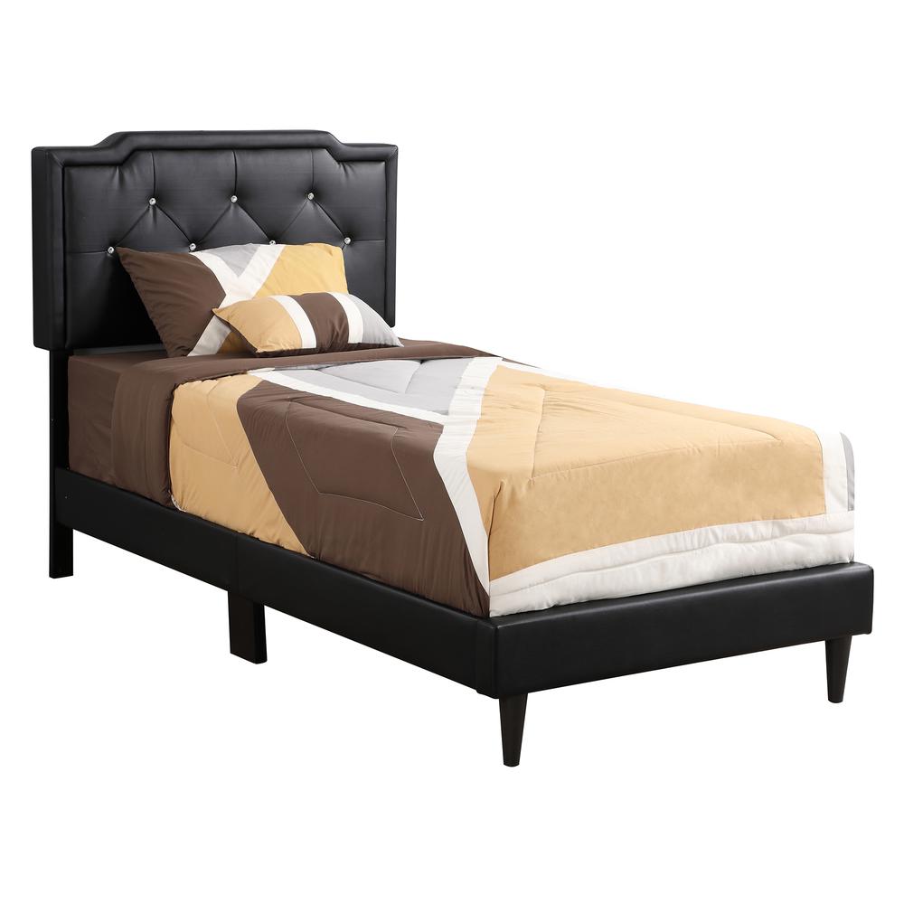 Deb Jewel Black Tufted Twin Panel Bed. Picture 1