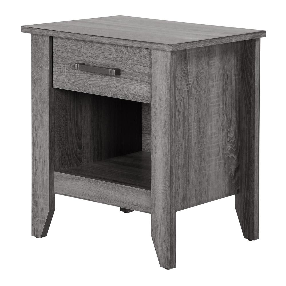 Lennox 1-Drawer Gray Nightstand (24 in. H x 18 in. W x 21 in. D). Picture 2