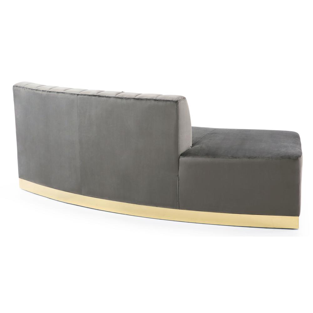 Brentwood 89 in. W Armless Velvet Curved Sofa in Dark Gray, PF-G0430-SCH. Picture 4