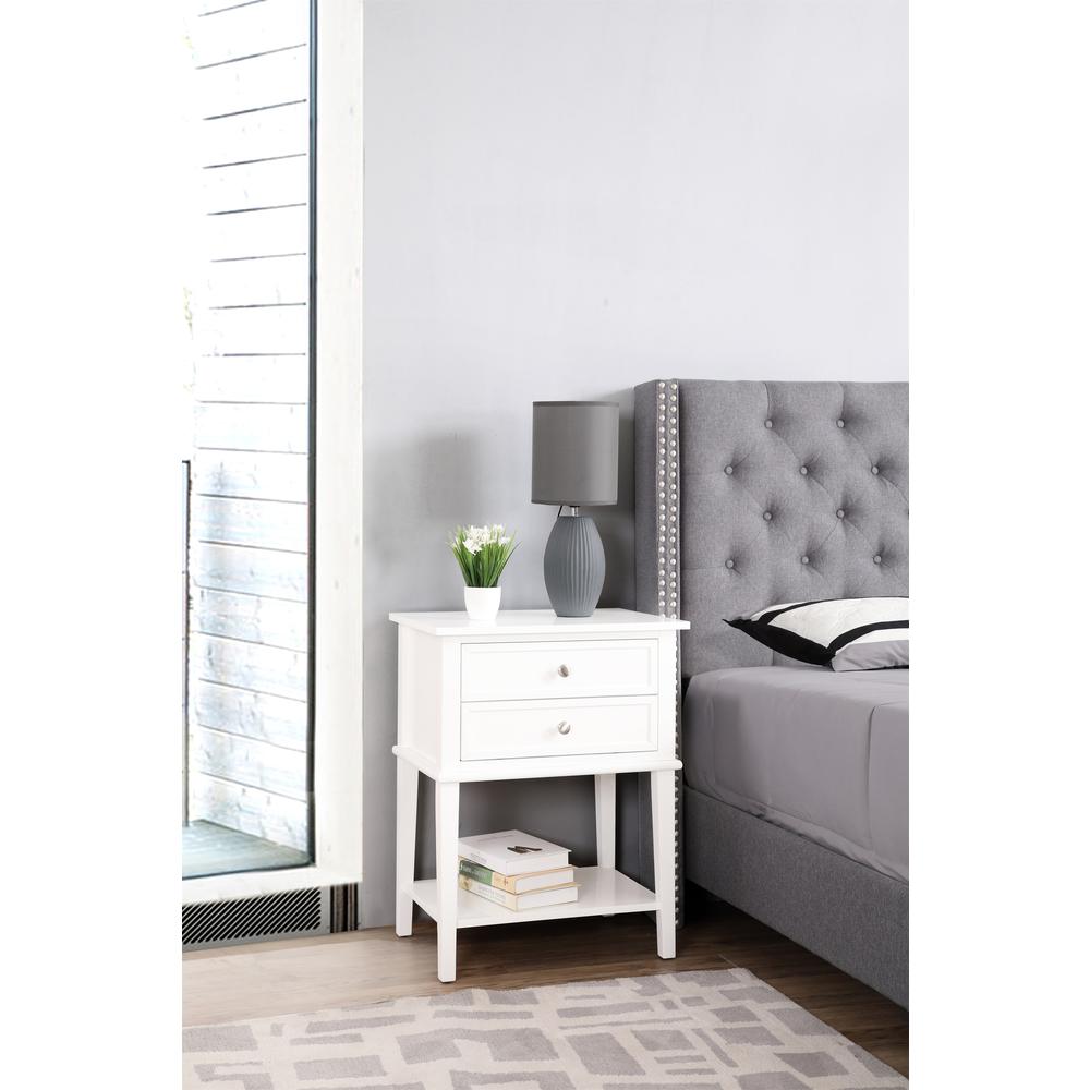 Newton 2-Drawer White Nightstand (28 in. H x 16 in. W x 22 in. D). Picture 6