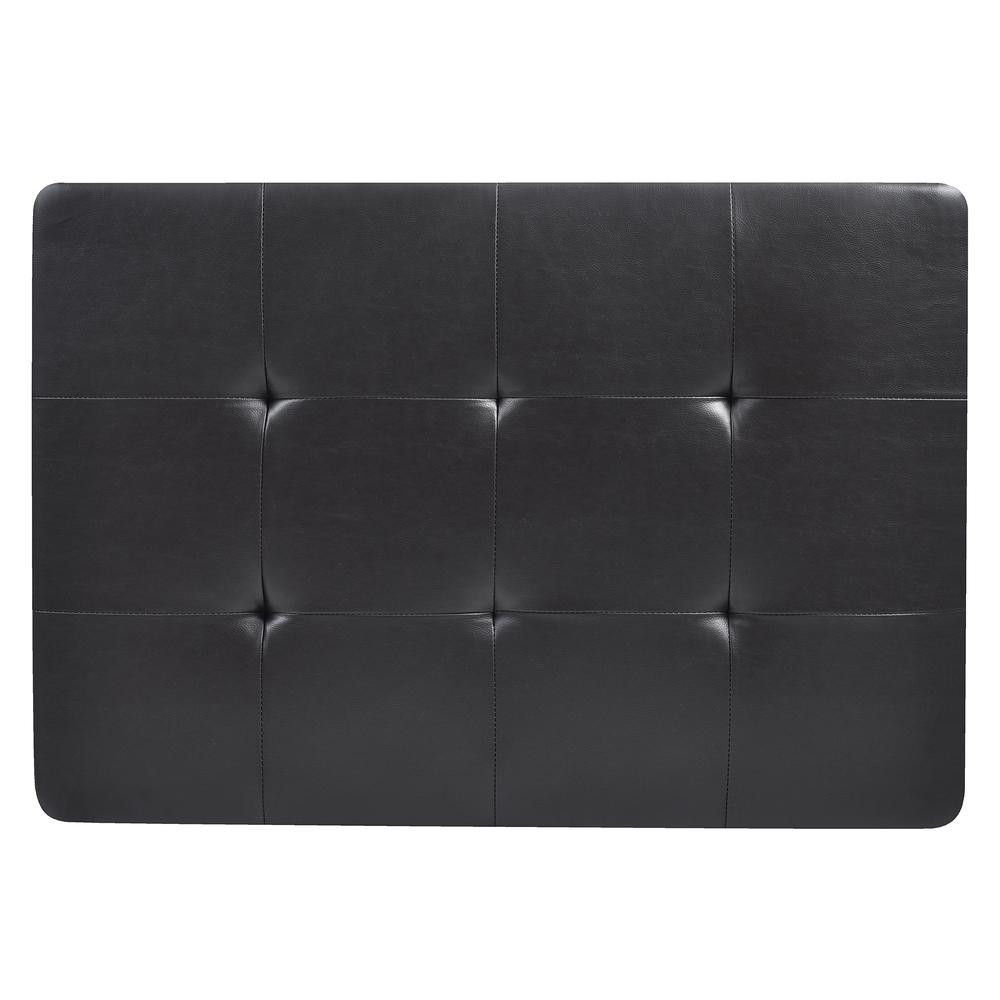 Revere Black Faux Leather Upholstered Storage Ottoman. Picture 5
