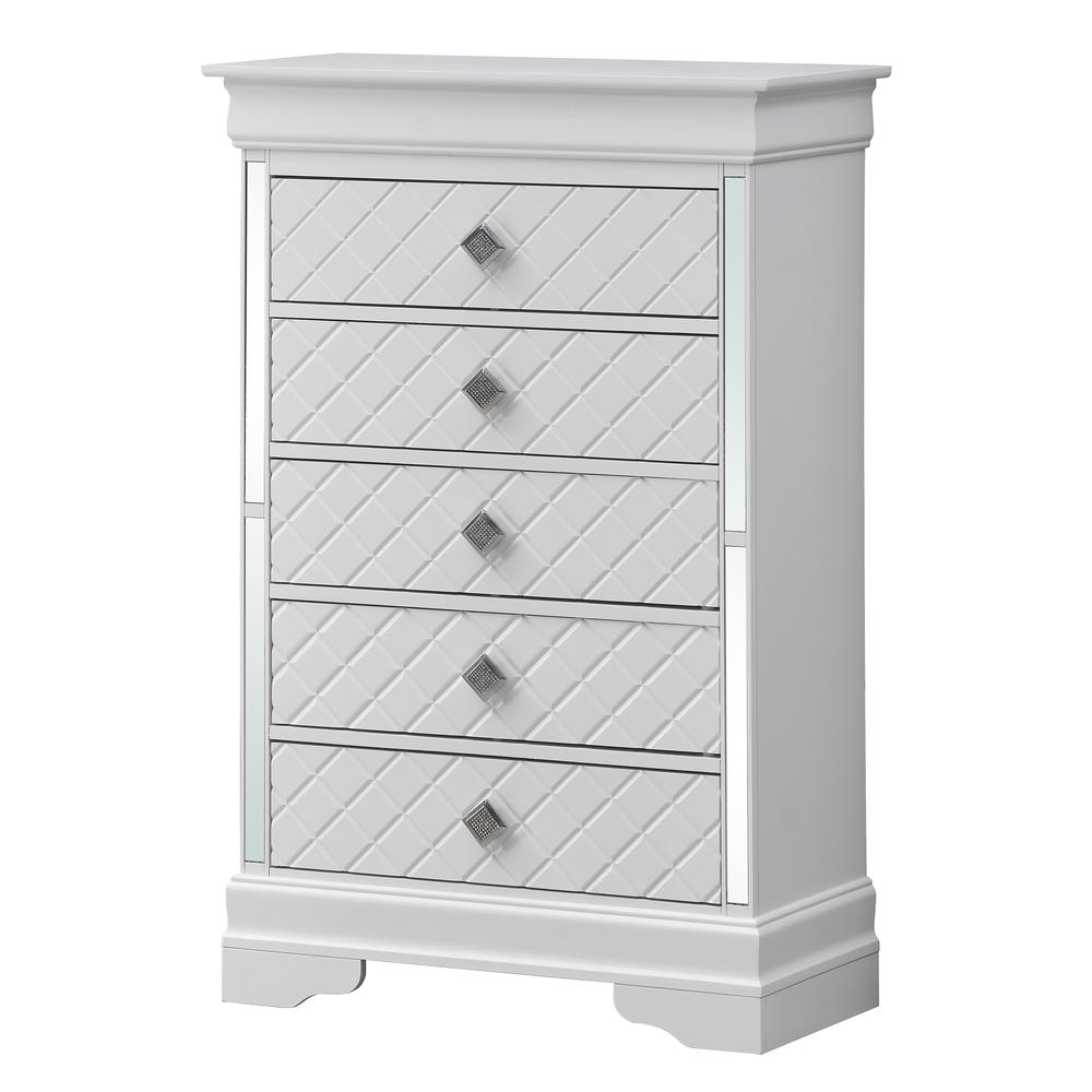 Verona Silver Champagne 5-Drawer Chest of Drawers (31 in. L X 16 in. W X 48 in. H), PF-G6790-CH. Picture 2