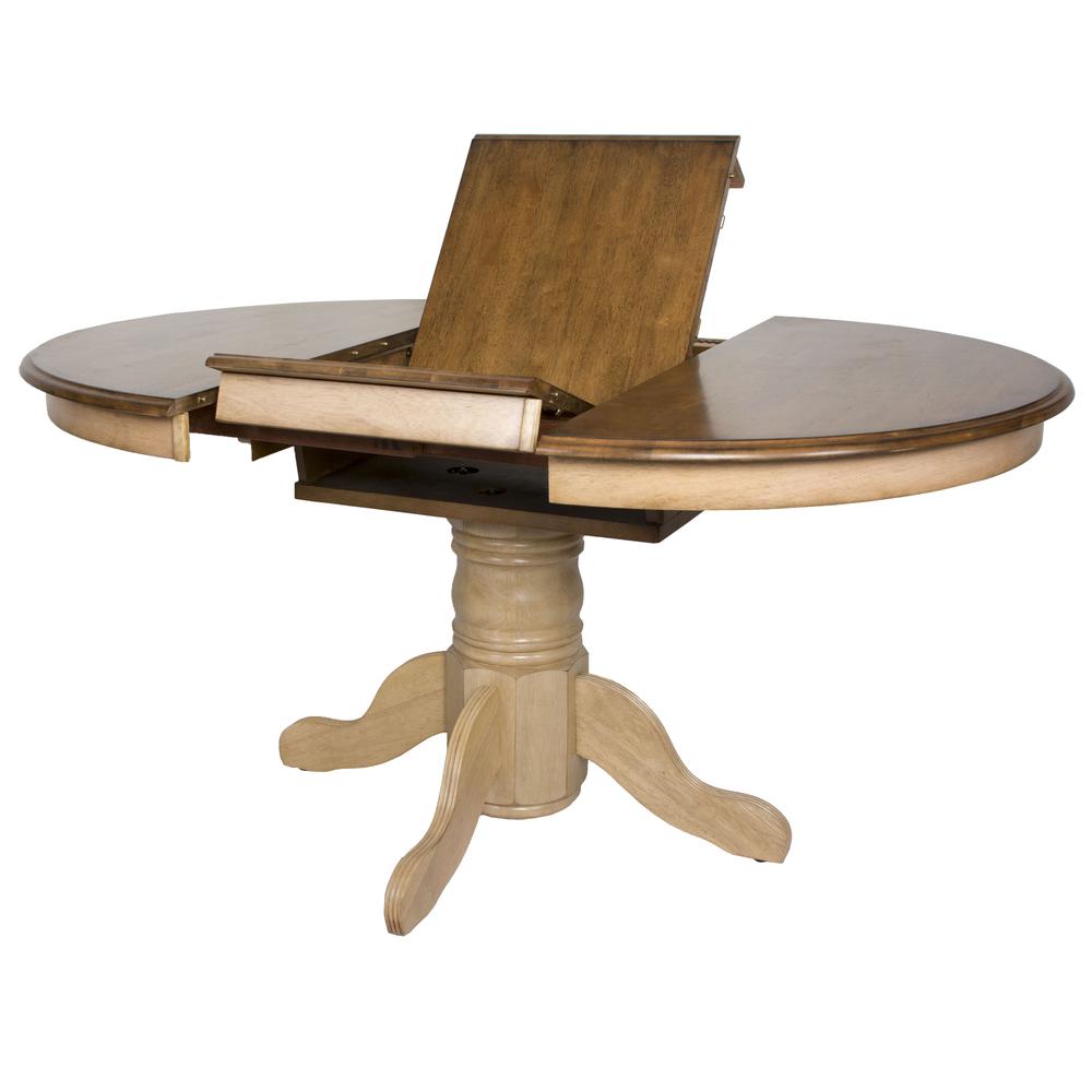Brook 42 in. Oval Distressed Two Tone Light Creamy Wheat with  Table (Seats 6). Picture 3