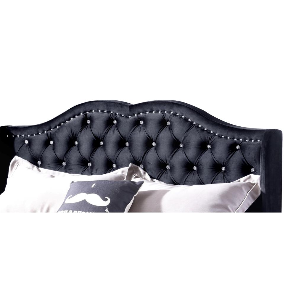 Joy Black Full Upholstered Panel Bed. Picture 2