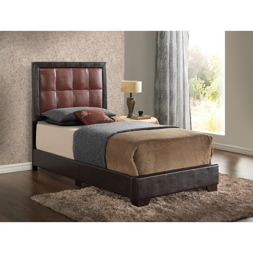 Panello Dark Brown Twin Panel Beds. Picture 3