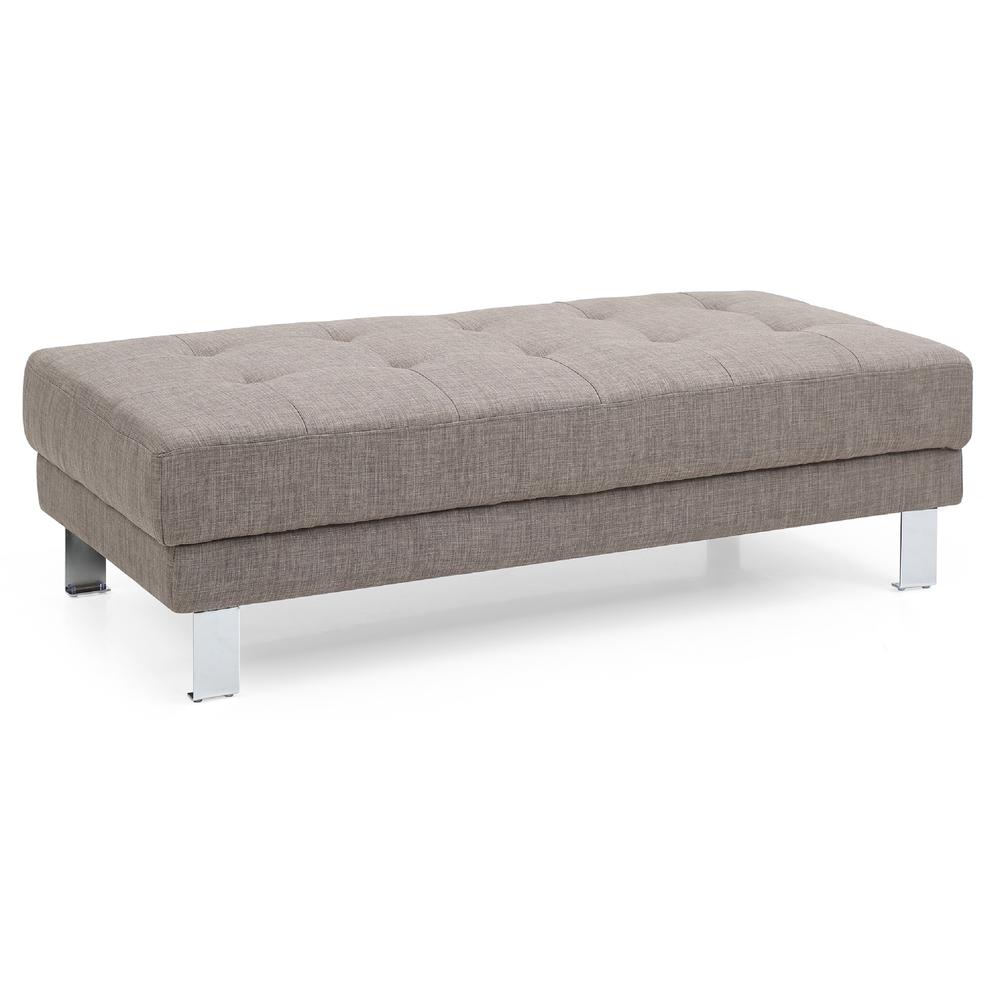Riveredge Gray Polyester Upholstered Ottoman. Picture 2
