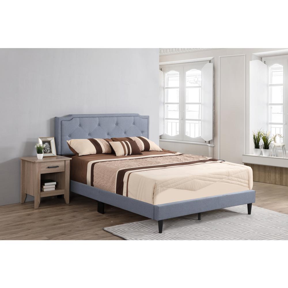 Deb Blue Adjustable Queen Panel Bed. Picture 7