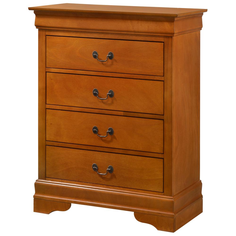 Louis Phillipe Oak 4 Drawer Chest of Drawers (31 in L. X 16 in W. X 41 in H.). Picture 1
