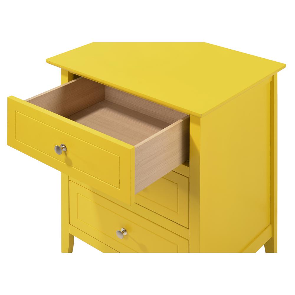 Daniel 3-Drawer Yellow Nightstand (25 in. H x 15 in. W x 19 in. D). Picture 3