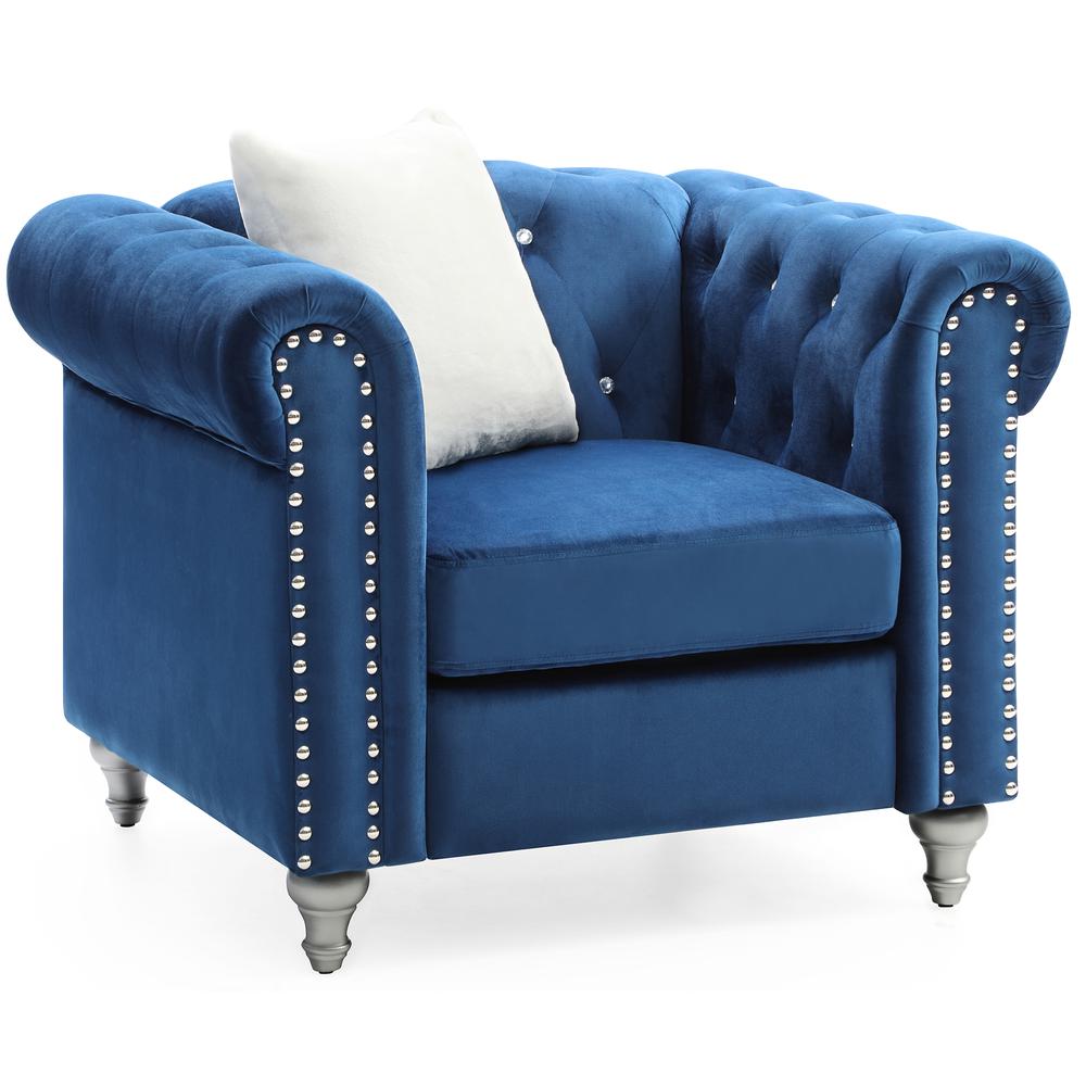 Raisa Navy Blue Accent Chair. Picture 2