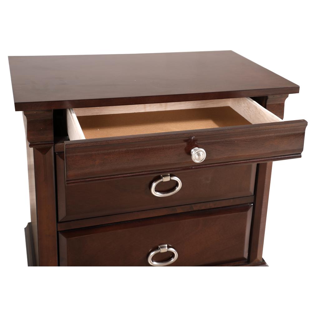 Triton 3-Drawer Cappuccino Nightstand (27 in. H x 17 in. W x 26 in. D). Picture 1