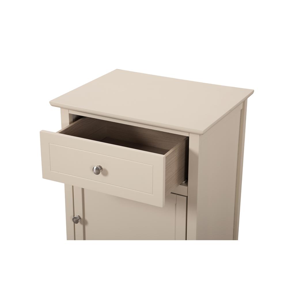 Lzzy 1-Drawer Beige Nightstand (25 in. H x 15 in. W x 19 in. D). Picture 3