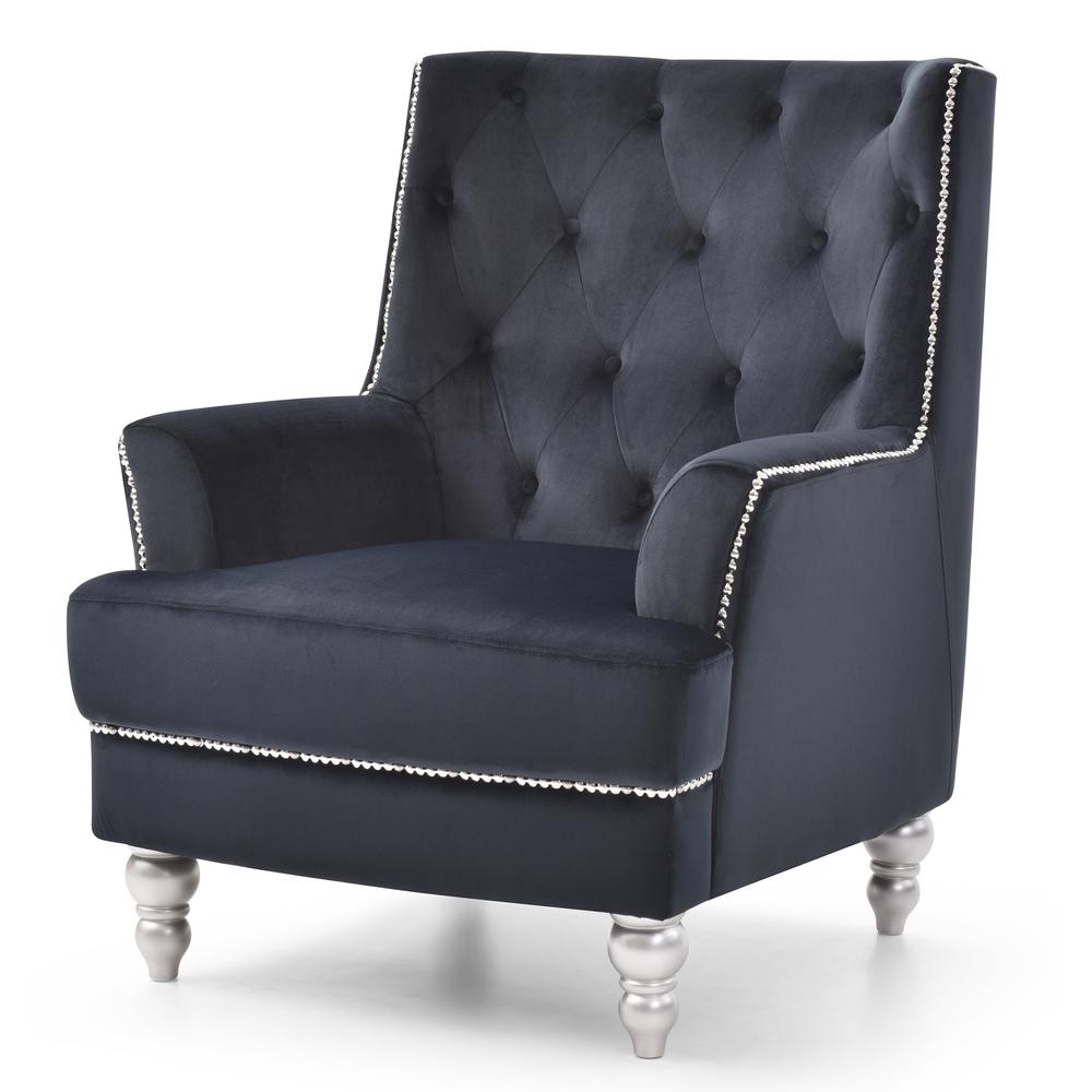 Pamona Black Upholstered Accent Chair. Picture 2