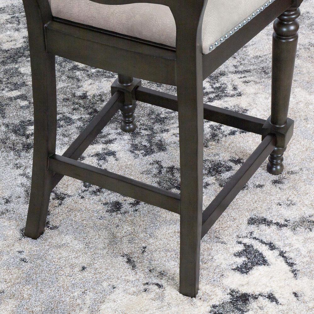 Vegas 41 in. Distressed Gray High Back Wood Frame 25 in. Bar Stool (Set of 2). Picture 4