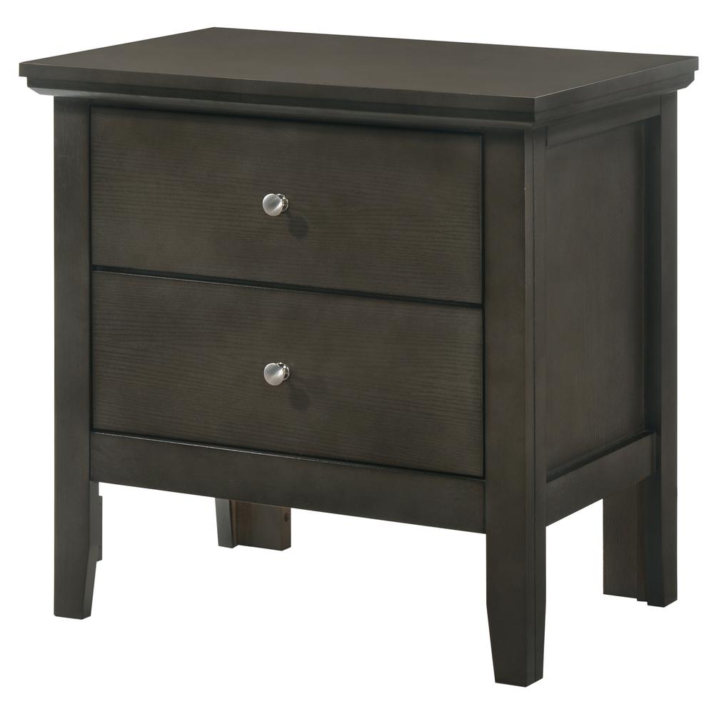 Primo 2-Drawer Gray Nightstand (24 in. H x 15.5 in. W x 19 in. D). Picture 2