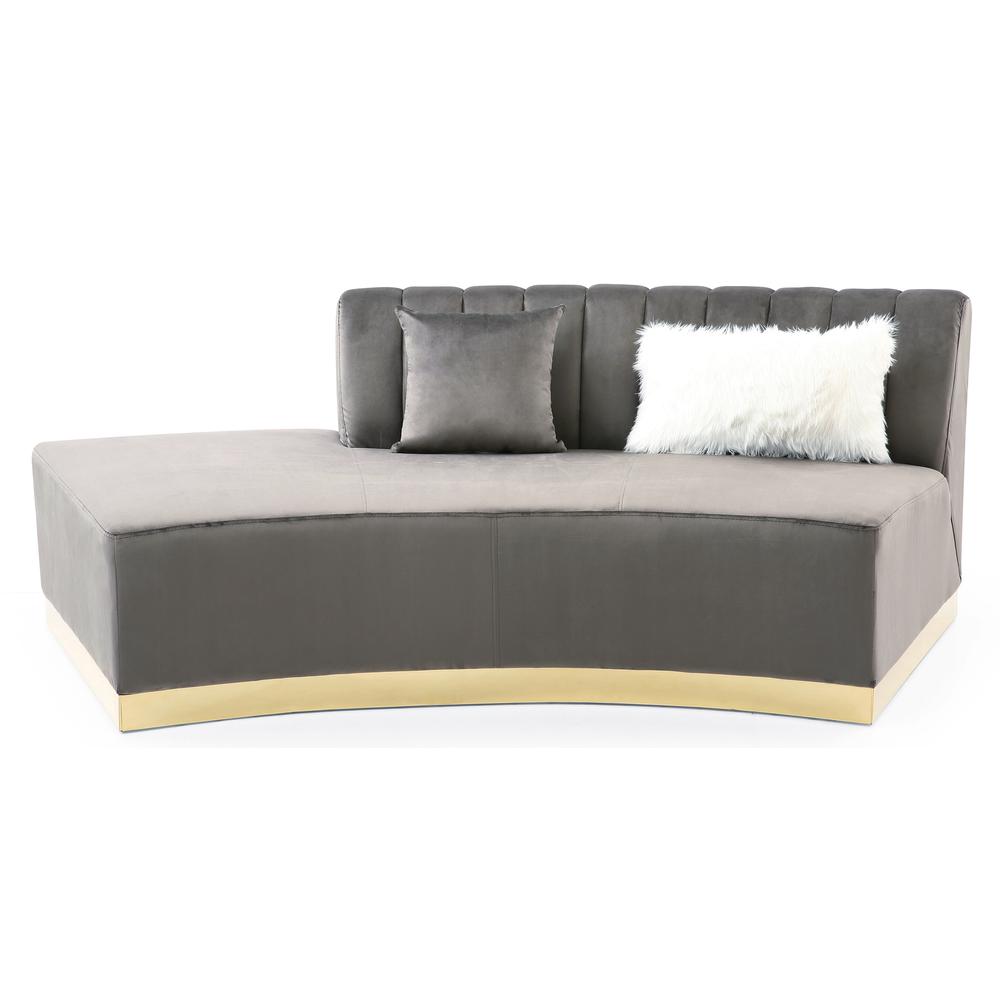 Brentwood 89 in. W Armless Velvet Curved Sofa in Dark Gray, PF-G0430-SCH. Picture 1